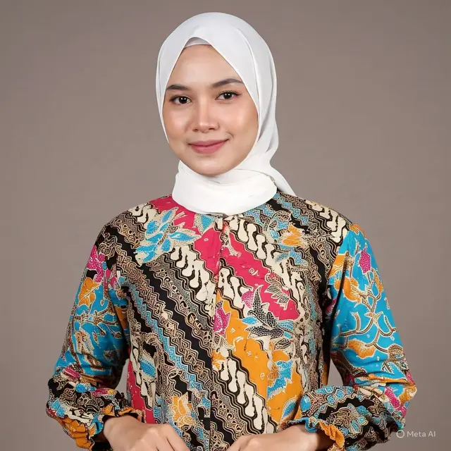 Tunik Batik Lengan Ruffle