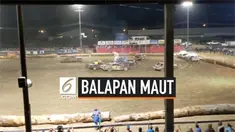 Kejadian nahas menimpa seorang wanita yang menonton pertandingan mobil tua di Montana, AS. Ia tidak sengaja tertabrak mobil yang ditabrak mobil lainnya.