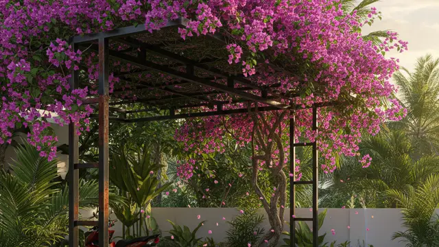 Ide Tanaman Rambat untuk Carport. AI