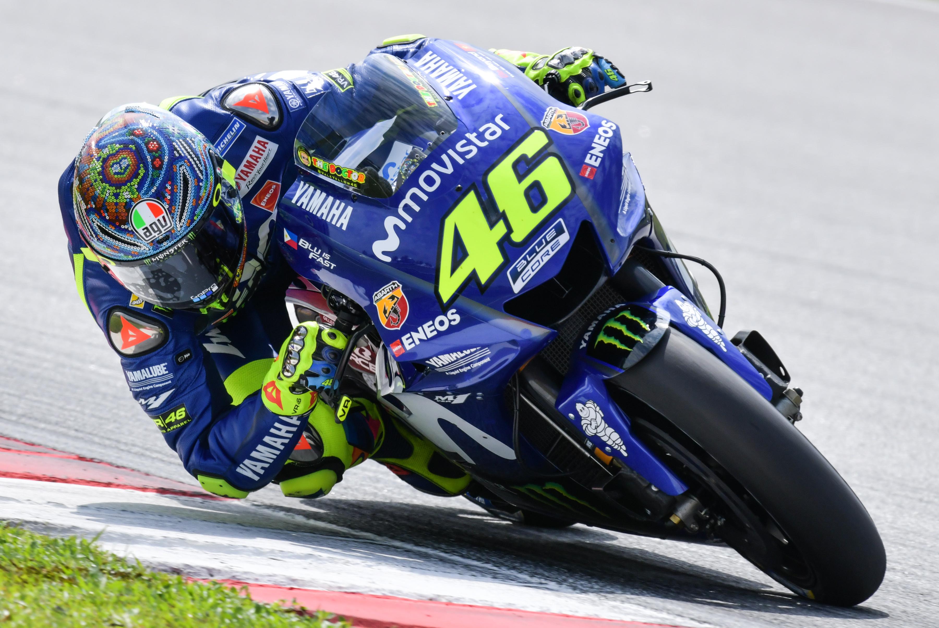 Valentino Rossi harus puas berada di posisi keenam pada tes pramusim MotoGP di Sirkuit Sepang (MOHD RASFAN / AFP)