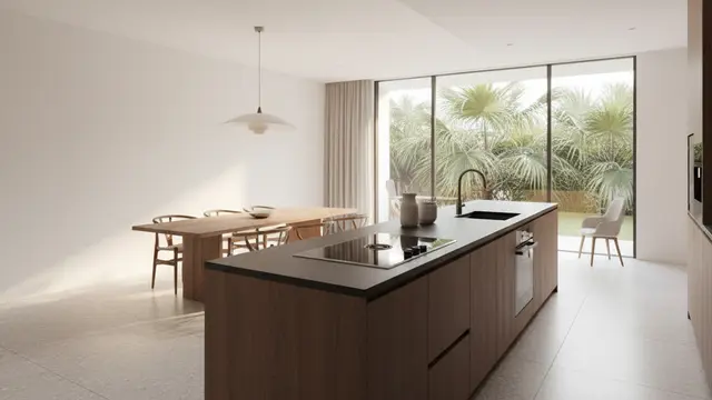 Meja Kompor Built-in Modern Hitam Matte (Gemini AI)