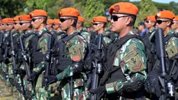 12 ribu personel gabungan dari unsur TNI, Polri serta instansi terkait diterjunkan untuk menyukseskan gelaran KTT World Water Forum ke-10. (SONNY TUMBELAKA/AFP)