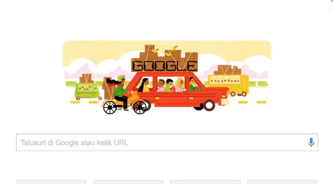 Tradisi Mudik Lebaran di Indonesia Jadi Google Doodle Hari Ini. (Doc: Google)