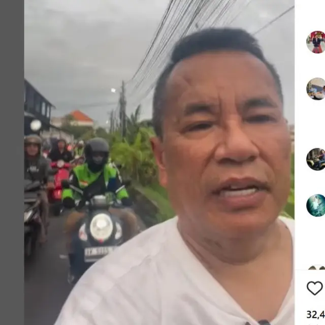 Liburan di Canggu Bali, Hotman Paris Keluhkan Macet Sampai Rela Naik Ojek Online. foto: (dok.Instagram @hotmanparisofficial/https://www.instagram.com/p/DEMvRntP5Tl/Henry)