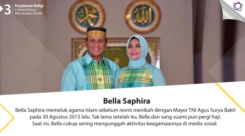 Perjalanan Religi 5 Selebriti Pasca Memutuskan Mualaf. (Foto: Instagram/bellasaphiraofficial, Desain: Nurman Abdul Hakim/Bintang.com)