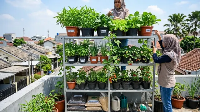 Ide Kebun Sayur Rambat di Atap Rumah Biar Lahan Sempit Tetap Produktif