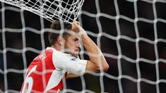 Pemain Arsenal, Aaron Ramsey, gagal memanfaatkan peluang di depan gawang liverpool. Arsenal bermain imbang 0-0 lawan Liverpool di Stadion Emirates, London. (24/8/2015). (Action Images via Reuters/Tony O'Brien)