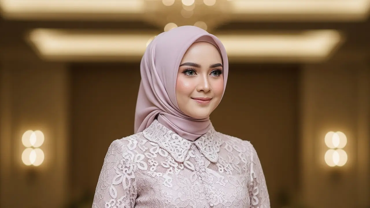 Model Gamis Brokat Satin Timeless