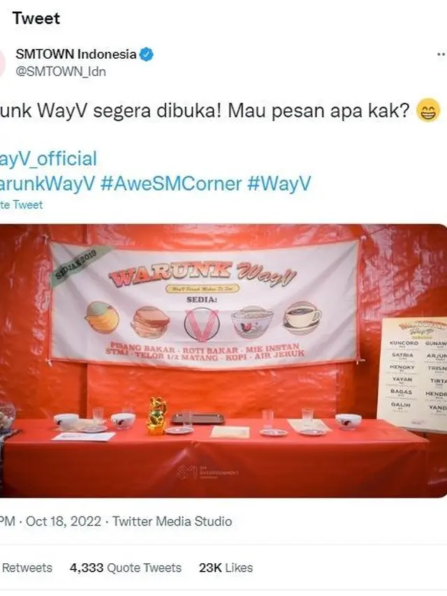 Cuitan SMTOWN Indonesia Soal WayV Mau Buka Warung Kopi