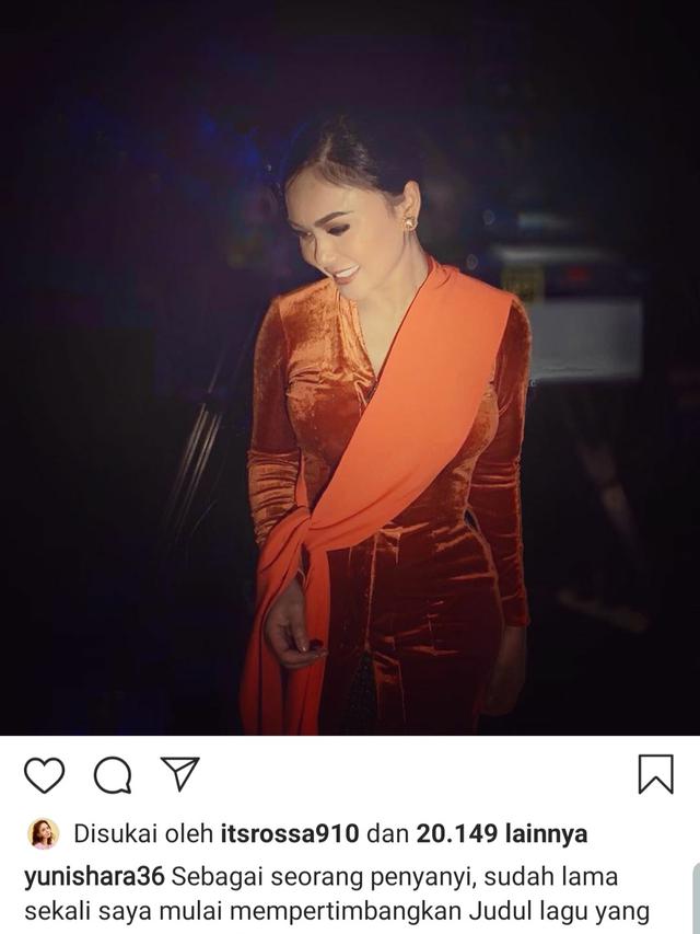 Unggahan Yuni Shara. (Foto: Instagram @yunishara36)