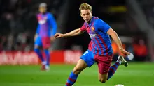 Gelandang Barcelona ​Frenkie de Jong merupakan salah satu target utama Manchester United atau MU pada bursa transfer musim panas 2022. (foto: Pau BARRENA / AFP)