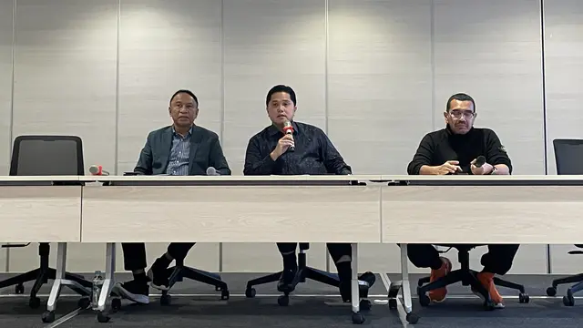 Jumpa Pers Erick Thohir di Gedung Danareksa
