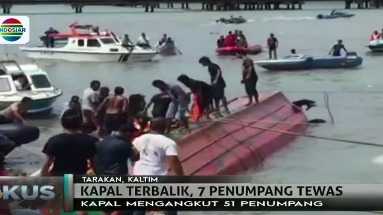 Kapal Cepat Tujuan Tarakan Terbalik, 7 Penumpang Tewas