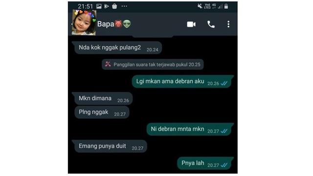 7 Chat Ayah Suruh Anak Pulang Ini Bikin Was-Was