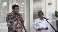 Menteri Perumahan dan Kawasan Permukiman (PKP) Maruarar Sirait dalam konferensi pers usai acara sosialisasi Kredit Program Perumahan (KPP) di Balai Kota Jakarta, Rabu (10/9/2025). (Liputan6.com/Winda Nelfira)