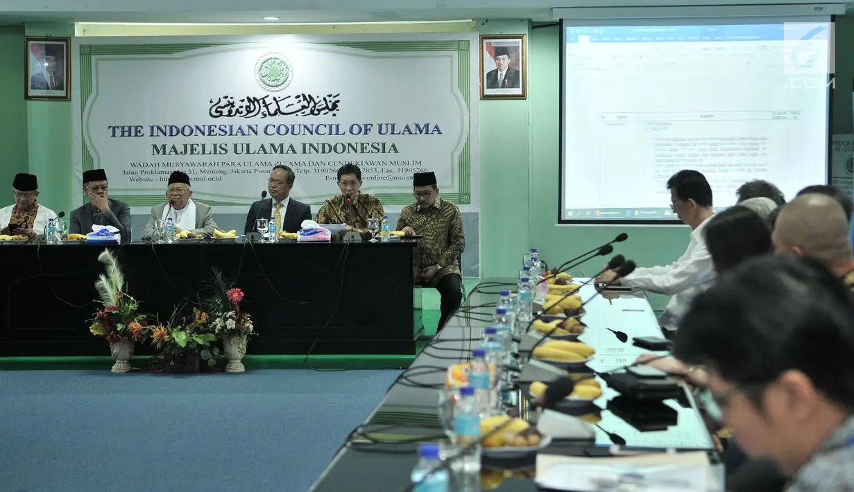 Suasana pertemaun MUI dengan perwakilan Taipei Economic and Trade Office (TETO) terkait bantuan untuk korban bencana Sulteng di Jakarta, Selasa (9/10). Bantuan diharapkan dapat meringankan beban para korban. (Merdeka.com/Iqbal Nugroho)