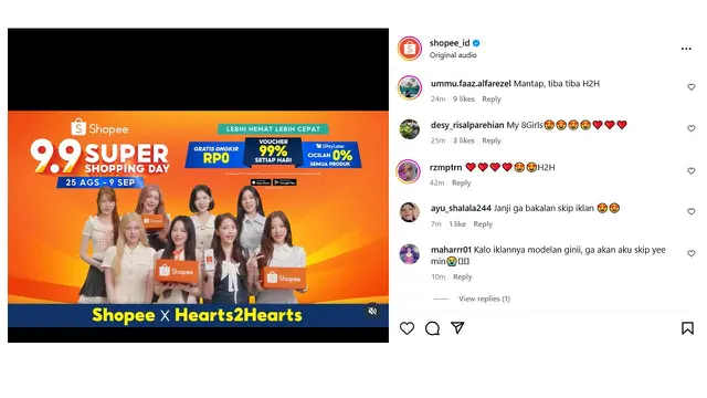 Kolaborasi Shopee & Hearts2Hearts di Iklan Kampanye 9.9 Super Shopping Day Sukses jadi Sorotan