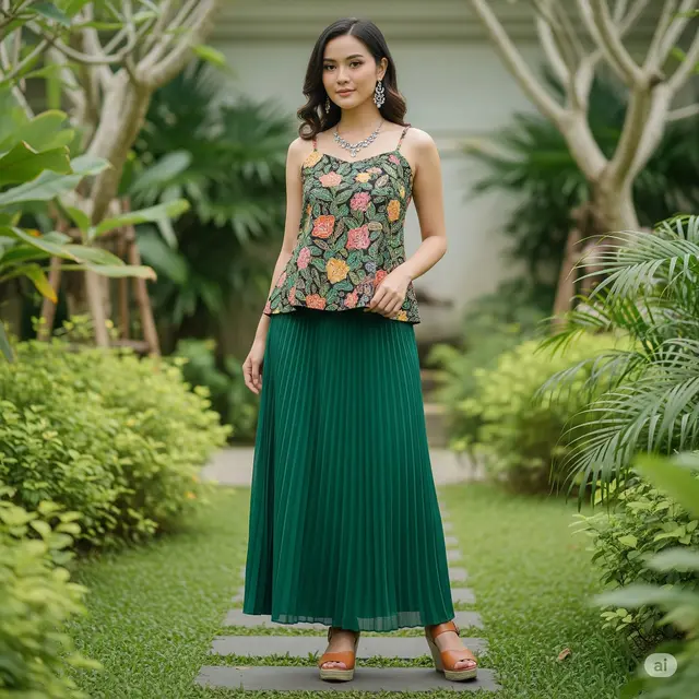 Model Batik Wanita Maxi Skirt. Foto: Gemini