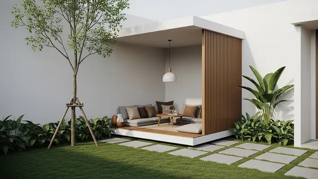 Ide Teras Rumah Minimalis Modern dengan Gazebo Mini