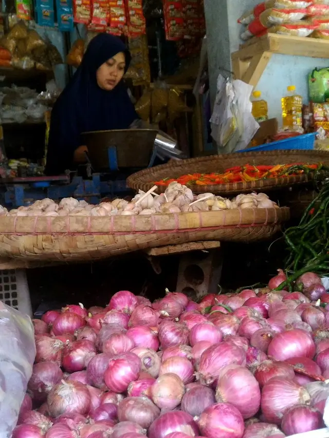 Petani bawang di Brebes tengah merawat tanamannya. (Foto: Liputan6.com/Muhamad Ridlo)