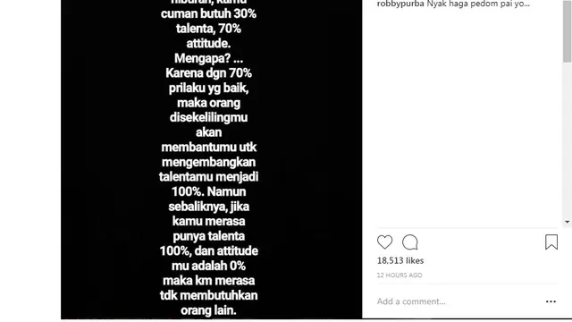 Robby Purba (Foto: Instagram)