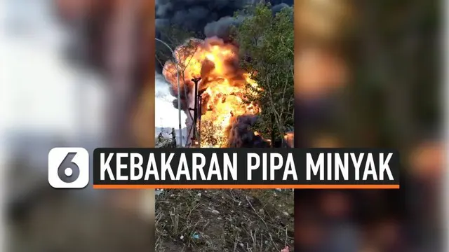 Kebakaran hebat terjadi di Kota Cimahi, Jawa Barat, Selasa (22/10/2019). Kebakaran tersebut diduga berasal dari kebocoran pipa minyak milik Pertamina.