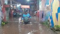 Banjir merendam 6 Kelurahan di wilayah Banyuwangi kota , setelah diguyur hujan lebat selama 2 jam (Hermawan Arifianto/Liputan6.com)