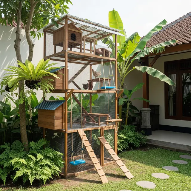 9 Model Kandang Ayam dengan Playground Agar Ayam Aktif dan Sehat