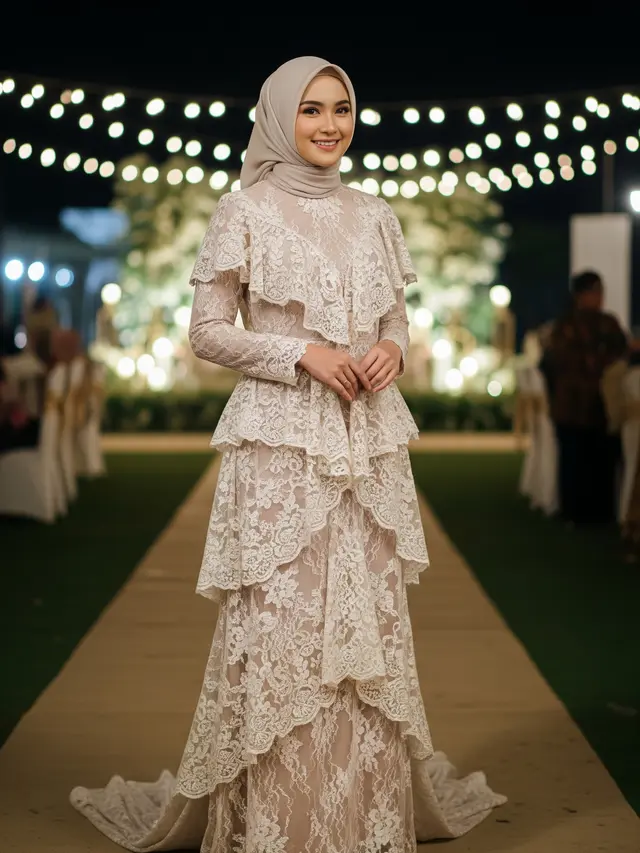 Dress Panjang Katun Kombinasi Lace Muslim (Gemini)