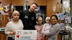 Justim Timberlake mengunjungi rumah sakit anak di Texas pada sela-sela jadwal turnya yang padat.