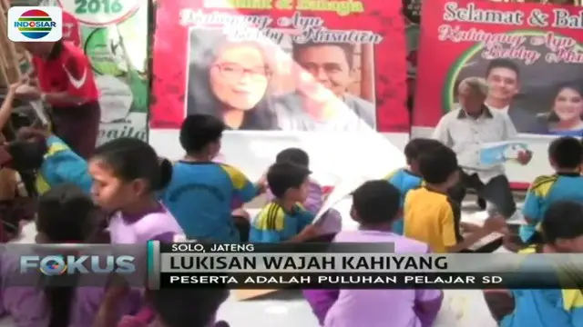 Sambut Jokowi Mantu, Murid SD di Solo Lukis Wajah Kahiyang Ayu