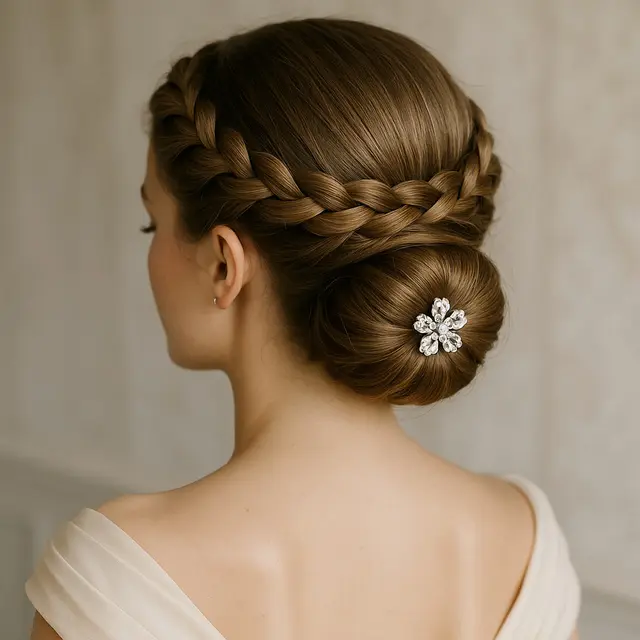 Model Rambut Kepang Mahkota untuk Pesta