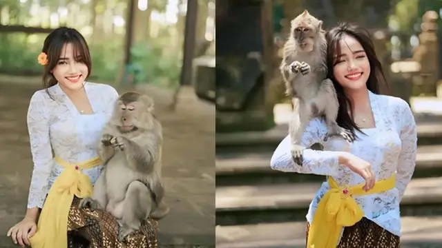 Potret 7 Seleb Waktu Foto Bareng Monyet, Ada yang Lucu Banget