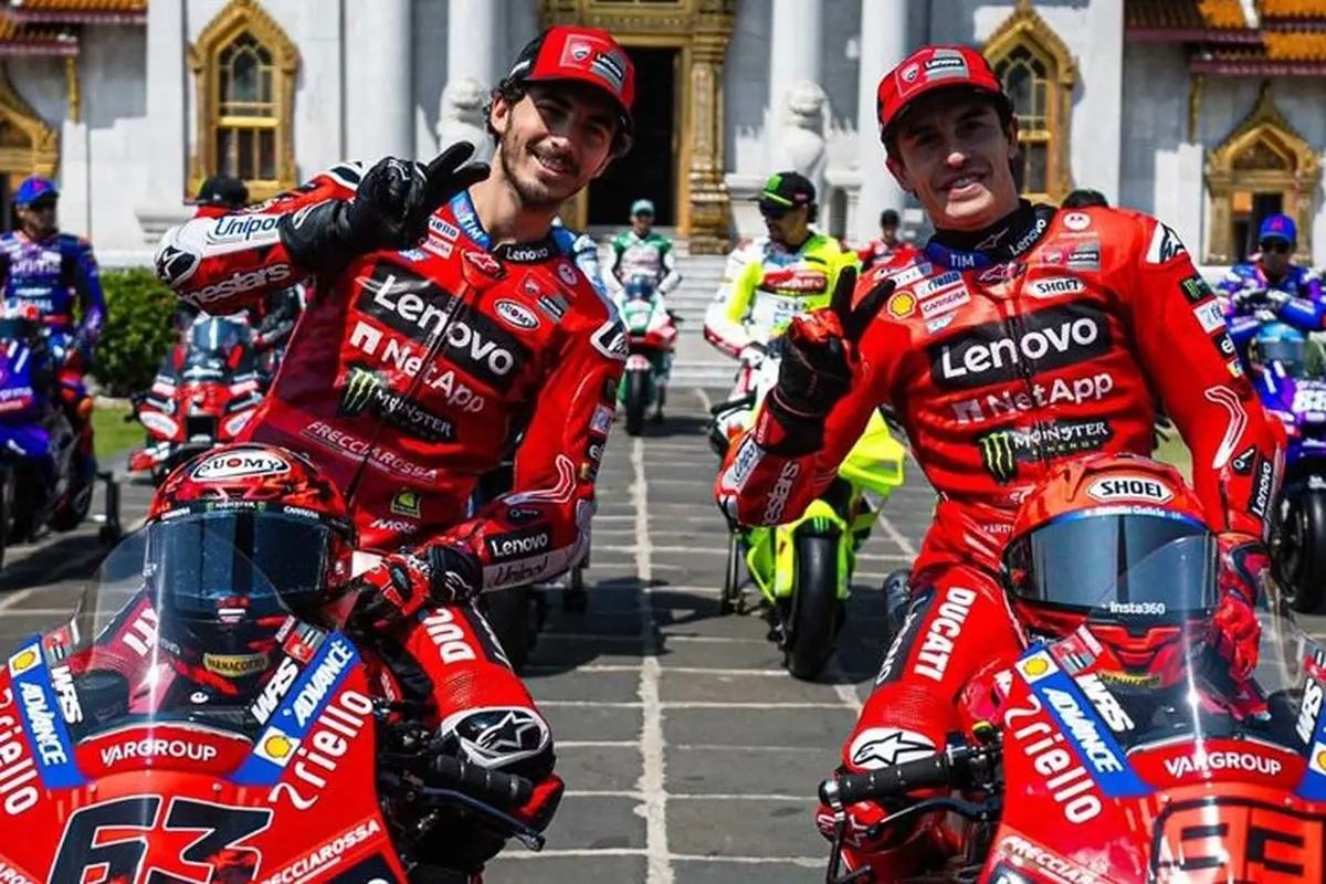 Pembalap Ducati Lenovo Team, Pecco Bagnaia dan Marc Marquez (c) Ducati Corse