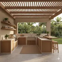 Inspirasi Dapur Outdoor Ala Rumah Tropis (created by AI)