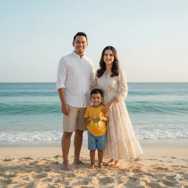 7 Ide Prompt Gemini AI Foto Keluarga Bertiga, Hasil Realistis & Estetik Ala Photoshoot Profesional