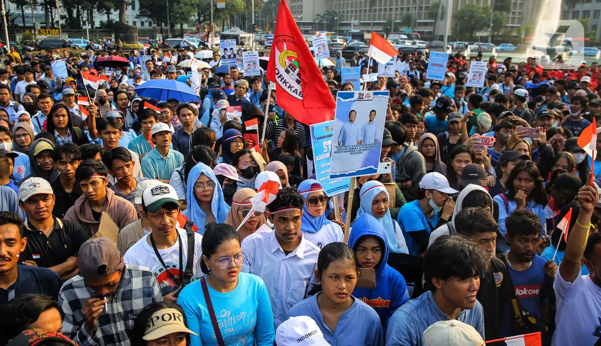 Diprediksi ribuan masyarakat akan turun ke jalan menyaksikan arak-arakan Presiden dan Wakil Presiden Republik Indonesia terpilih 2024-2029, Prabowo Subianto-Gibran Rakabuming Raka. (Liputan6.com/Angga Yuniar)