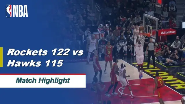 Berita Video Highlights NBA 2019-2020, Houston Rockets Vs Atlanta Hawk 122-115