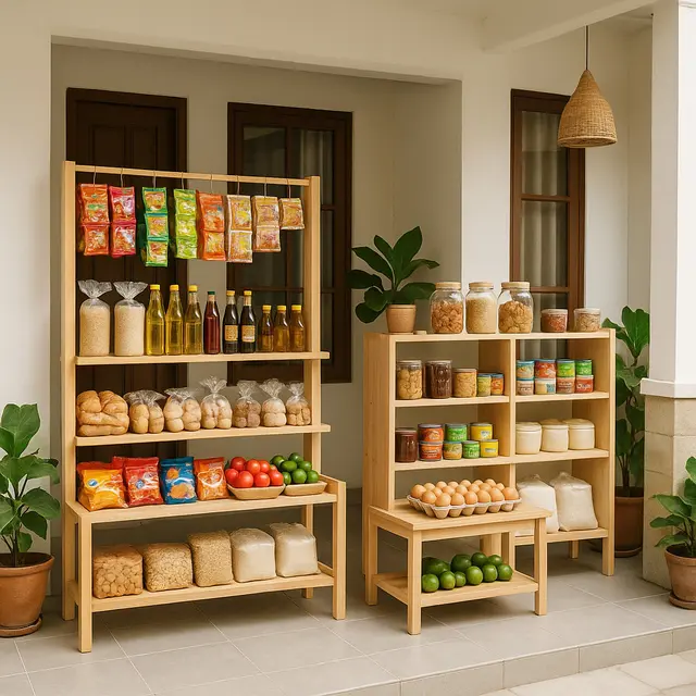 Desain Warung di Teras Rumah yang Rapi dan Estetik