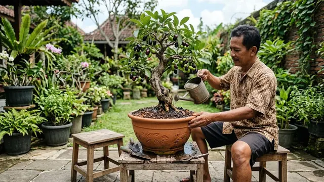 Cara Mengerdilkan Pohon Jamblang atau Duwet agar Berbuah di Pot/AI Generated