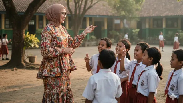 Model Gamis Batik Profesional untuk Guru