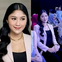 Jadi pembicara talkshow, Erina Gudono tentu tampil lebih professional. Menantu Presiden Jokowi itu mencuri perhatian dengan penampilan ala lady boss-nya. [@fidelhertamakeup/@erinagudono]
