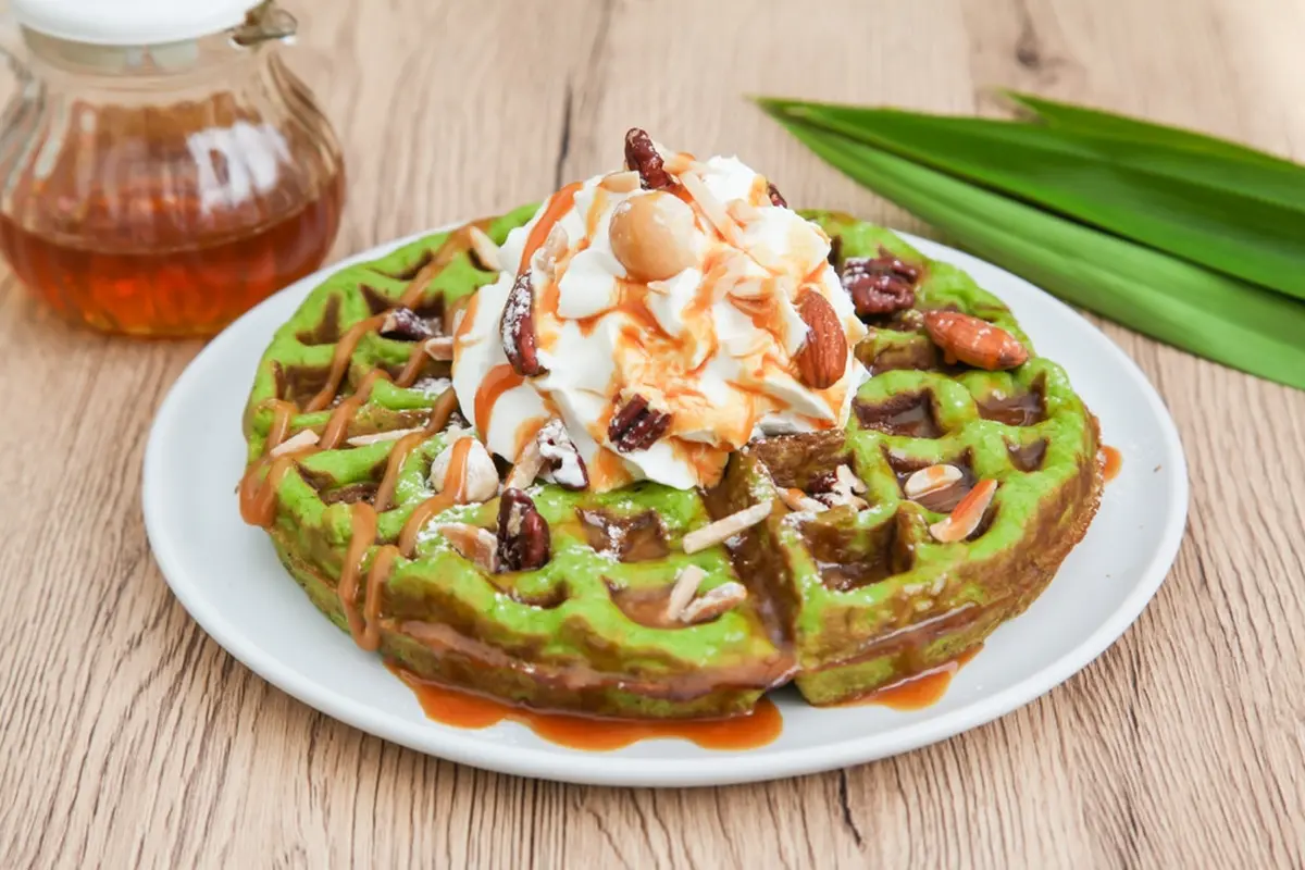 resep waffle hijau