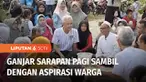 Gubernur Jawa Tengah sekaligus bakal capres PDIP Ganjar Pranowo, sarapan pagi dan ngopi bareng warga di Kabupaten Pati, sambil mendengarkan curahan hati warga. Pada Minggu (06/08) siang, Ganjar pamitan kepada Nyai Muchsinah Cholil di Rembang.