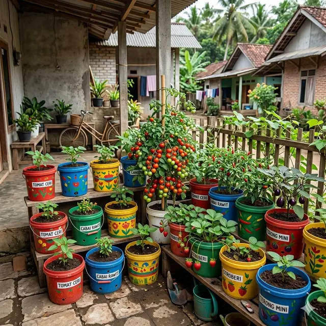 Inspirasi Edible Garden Buah Mini di Teras Rumah Kampung