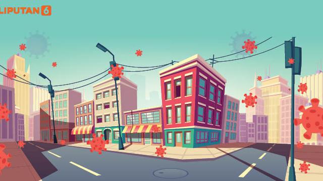 Banner Pembatasan Sosial Berskala Besar karena Corona