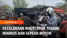Hati-hatilah berkendara, di Brebes sebuah truk kontainer menabrak minibus dan sepeda motor hingga terjun ke parit. Proses evakuasi korban berlangsung dramatis, karena memakan waktu lama.