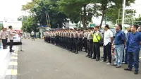Apel pengamanan sidang perdana Hercules di PN Jakarta Barat (Liputan6.com/Ady Anugrahadi)