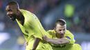 6. Pemain Villarreal, Cedric Bakumbu, merayakan gol ke gawang Sparta pada laga Liga Europa di Stadion Letna, Praha, Republik Ceska, Kamis (14/4/2016). Villarreal lolos ke semifinal berkat agregat 6-3. (Reuters/David W Cerny) 