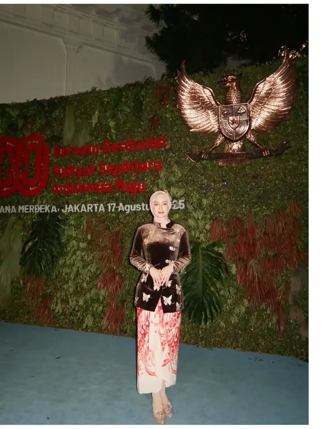 6 Potret Celine Evangelista Pakai Kebaya Hijab di HUT RI Istana Merdeka, Banjir Pujian